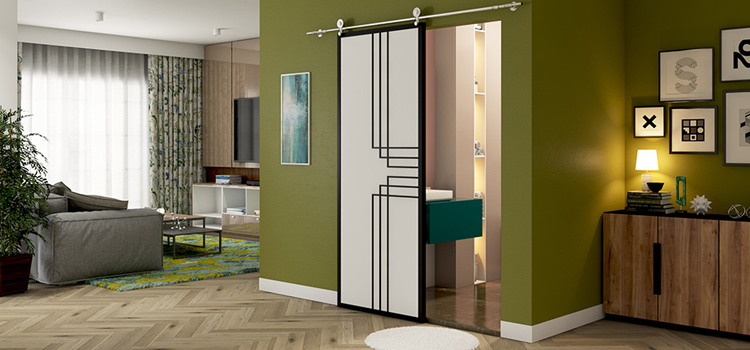 sliding bathroom door installation in Pleasant Hill